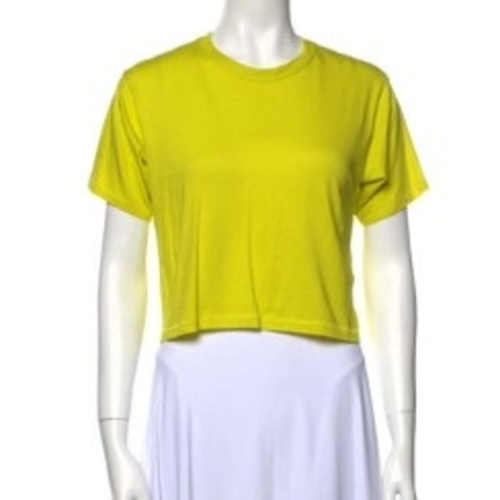 rag & bone Neon Yellow Green Crop Top, 100% Cotton